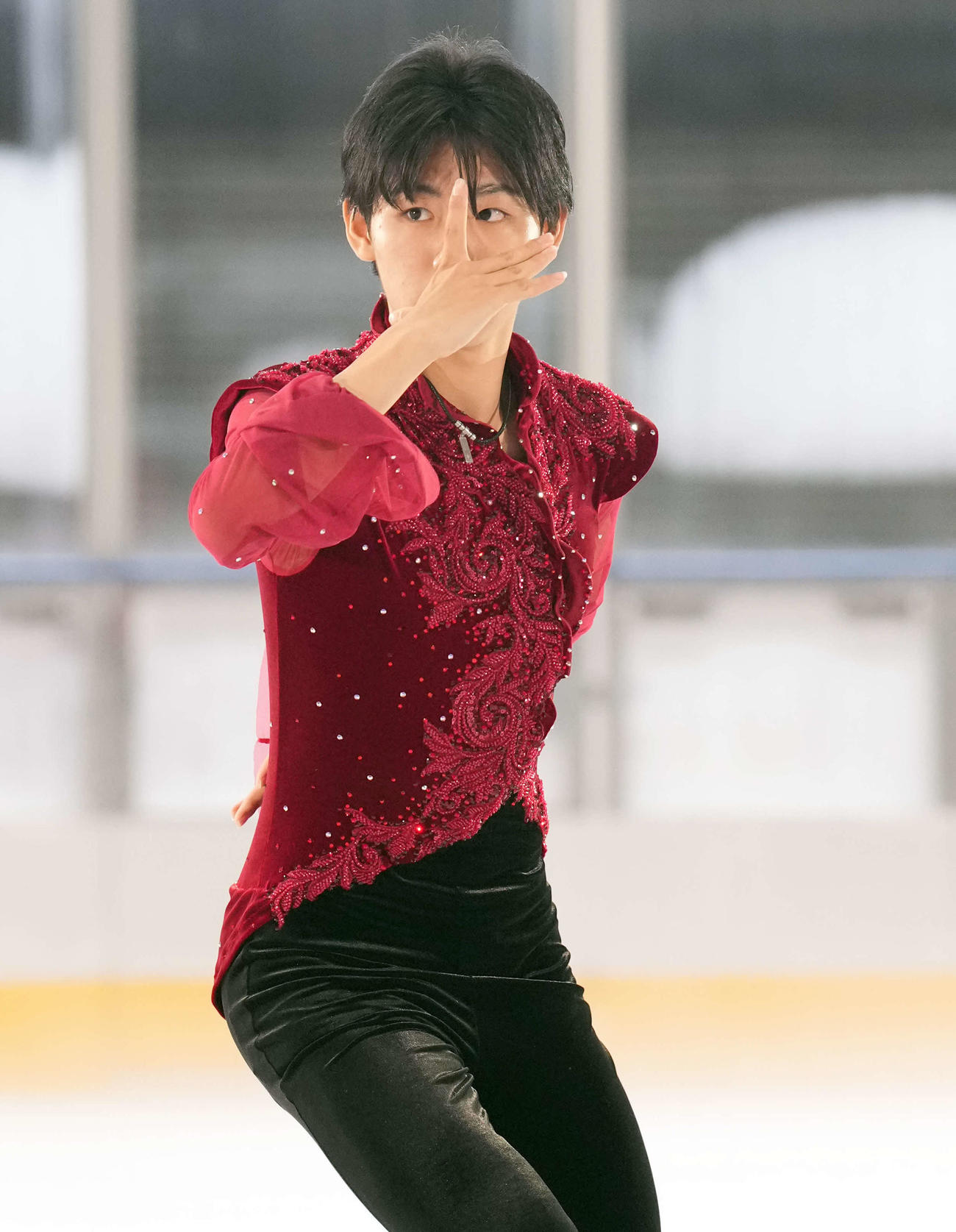 「東京辰巳アイスアリーナ」の開業イベントで演技を披露する蛯原大弥（撮影・たえ見朱実）