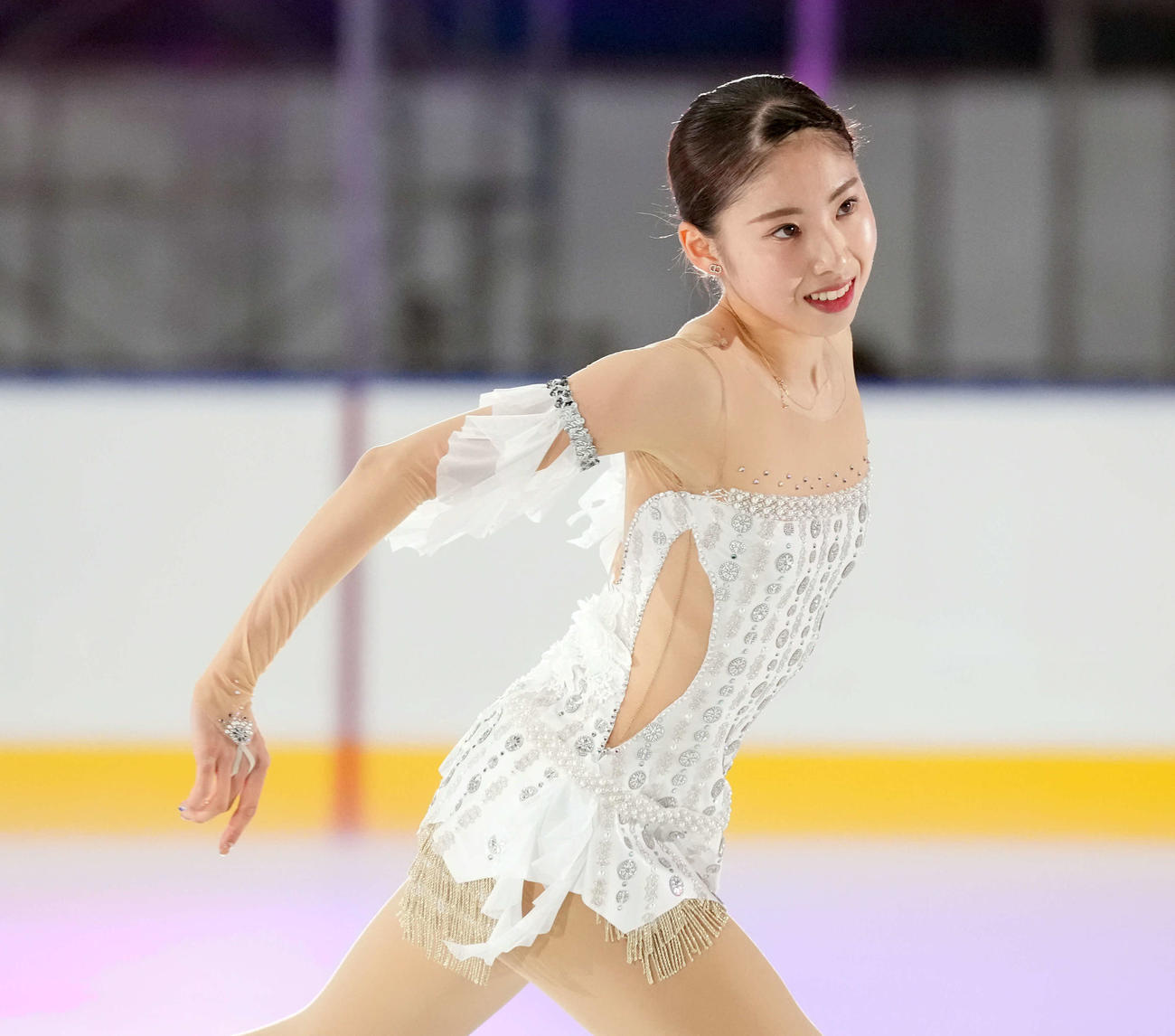 「東京辰巳アイスアリーナ」の開業イベントで演技を披露する住吉りをん（撮影・たえ見朱実）