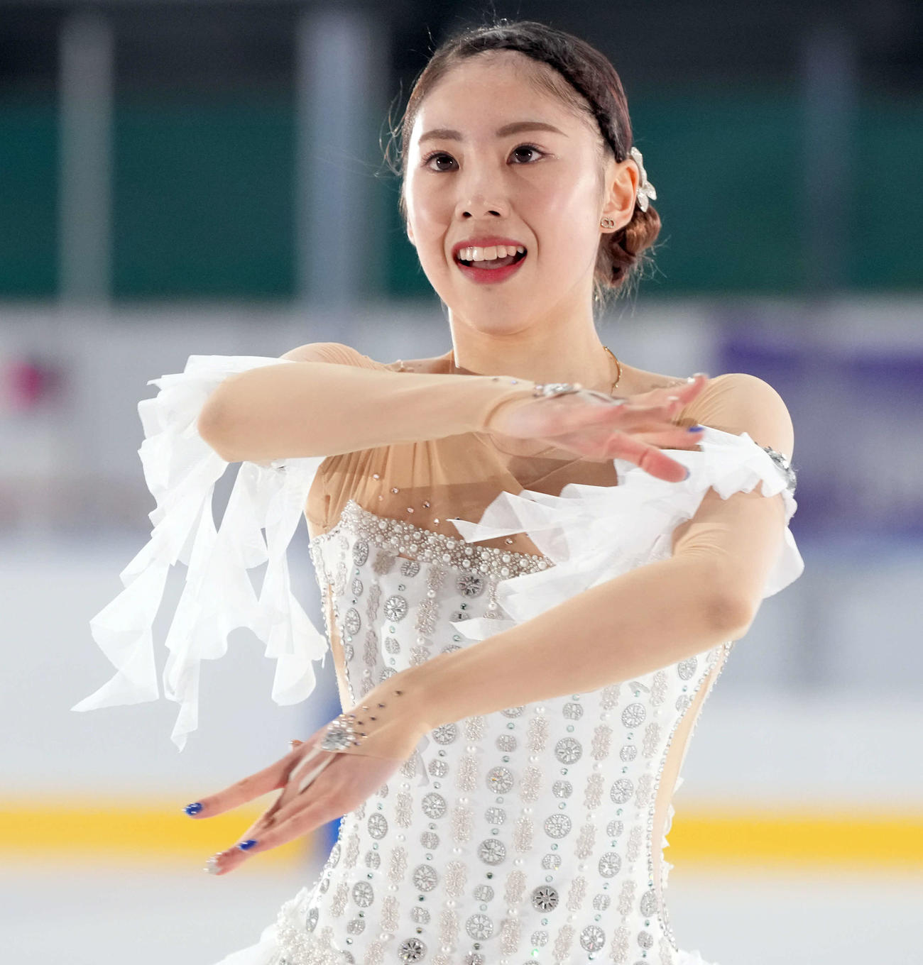 「東京辰巳アイスアリーナ」の開業イベントで演技を披露する住吉りをん（撮影・たえ見朱実）