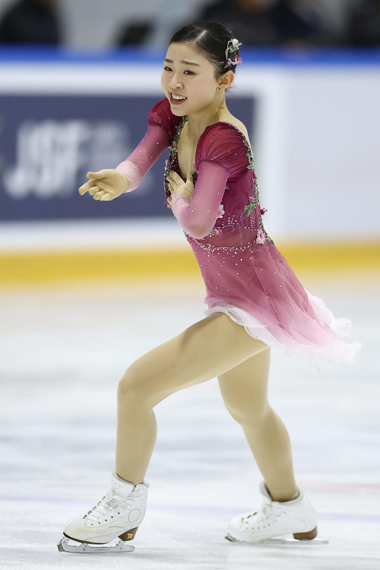 女子フリーで演技する千葉（撮影・前田充）