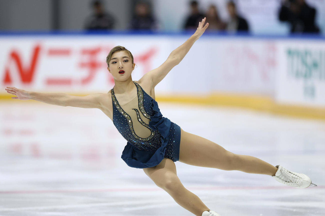 女子フリーで演技する坂本（撮影・前田充）