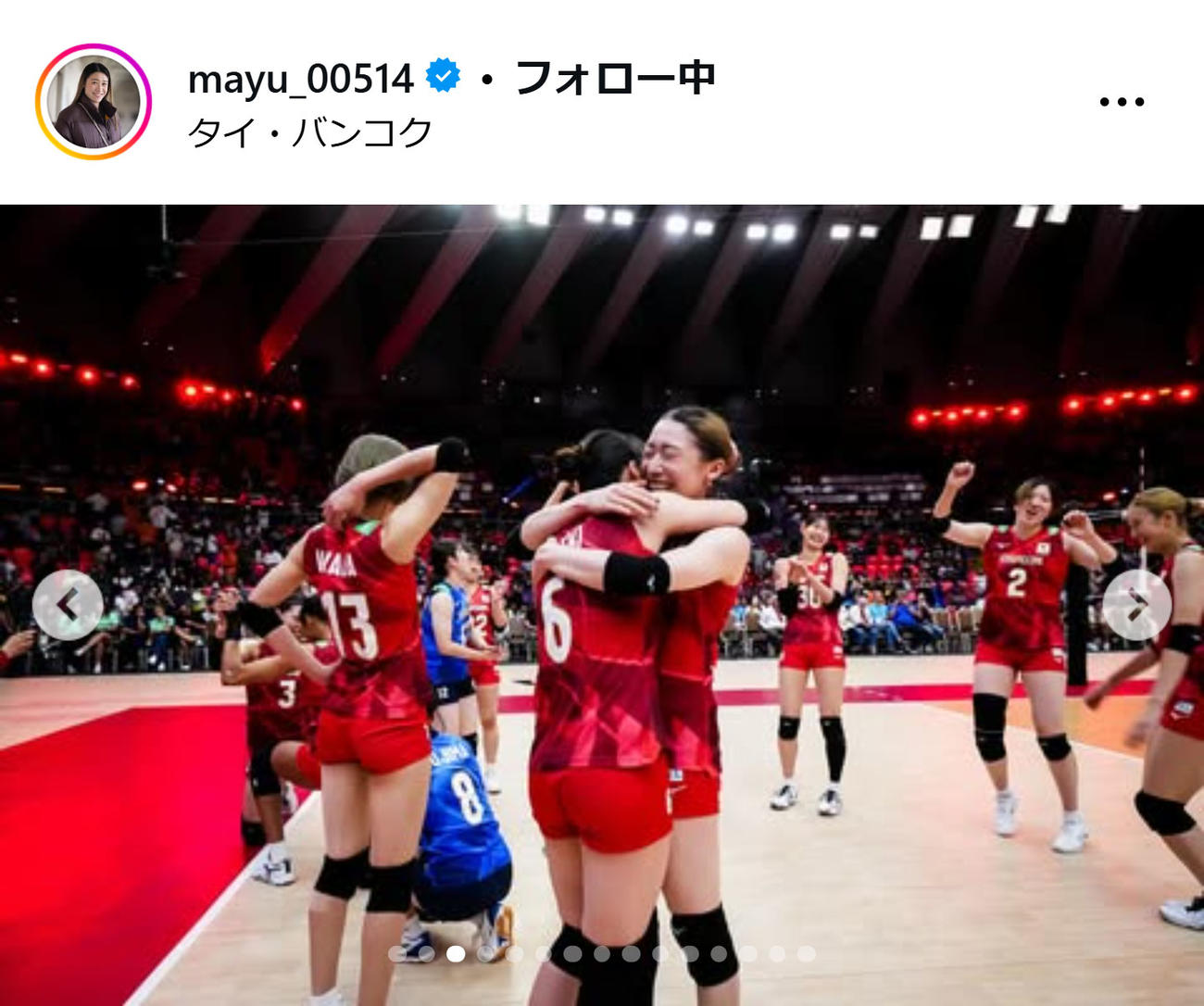 石川真佑のインスタグラムから