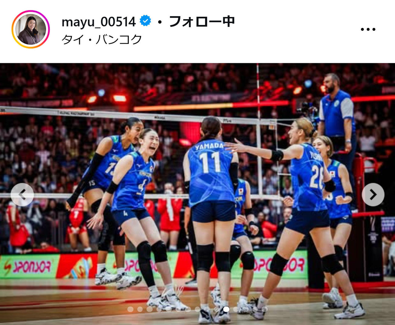 石川真佑のインスタグラムから