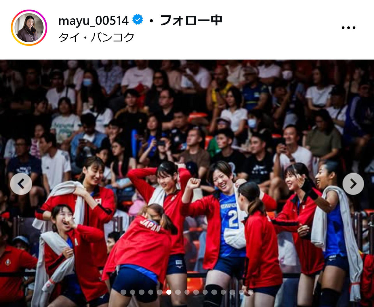 石川真佑のインスタグラムから