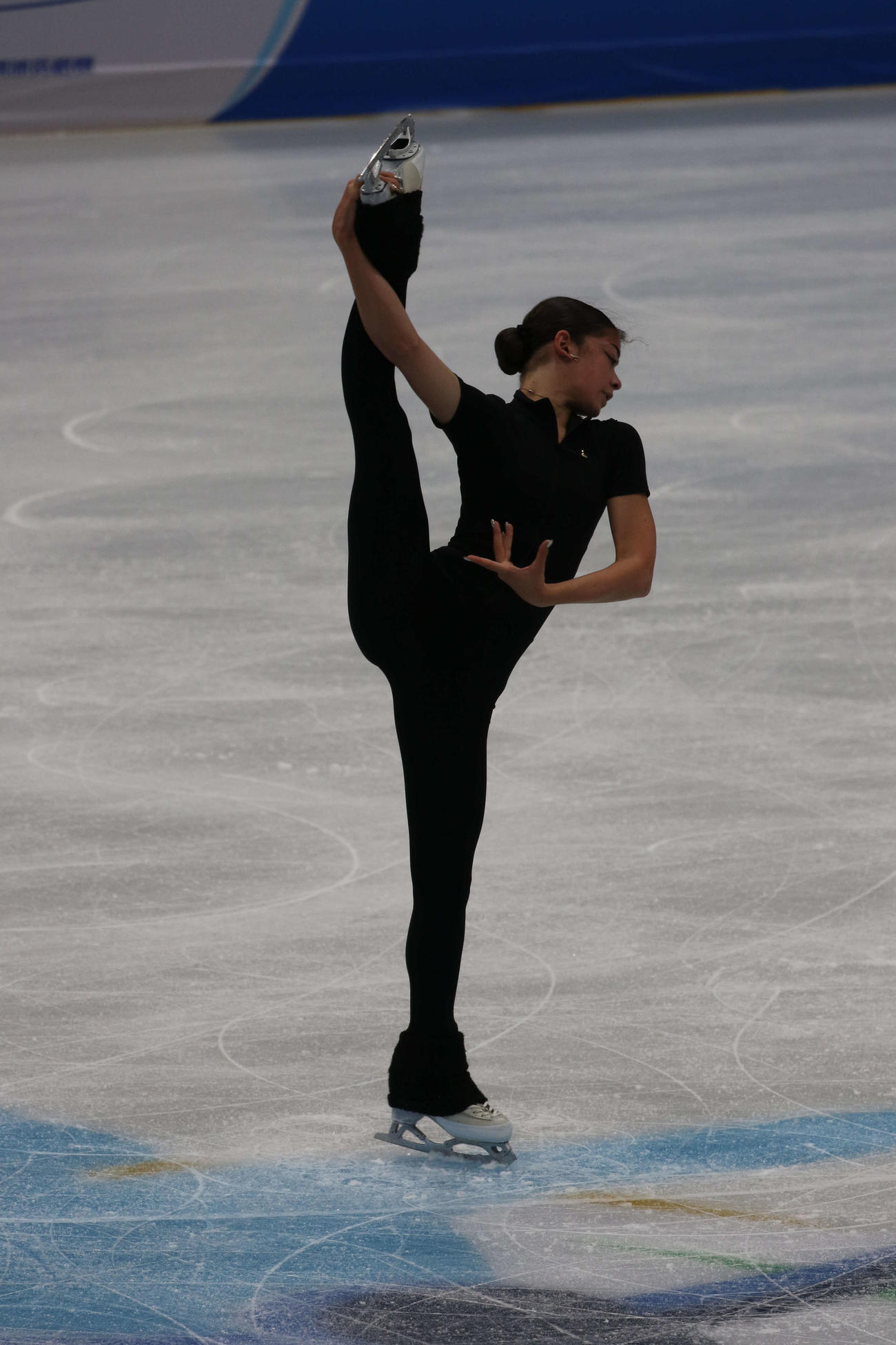 ミラノ・コルティナ冬季五輪最終予選の公式練習に臨んだアデリア・ペトロシャン（撮影・松本航）