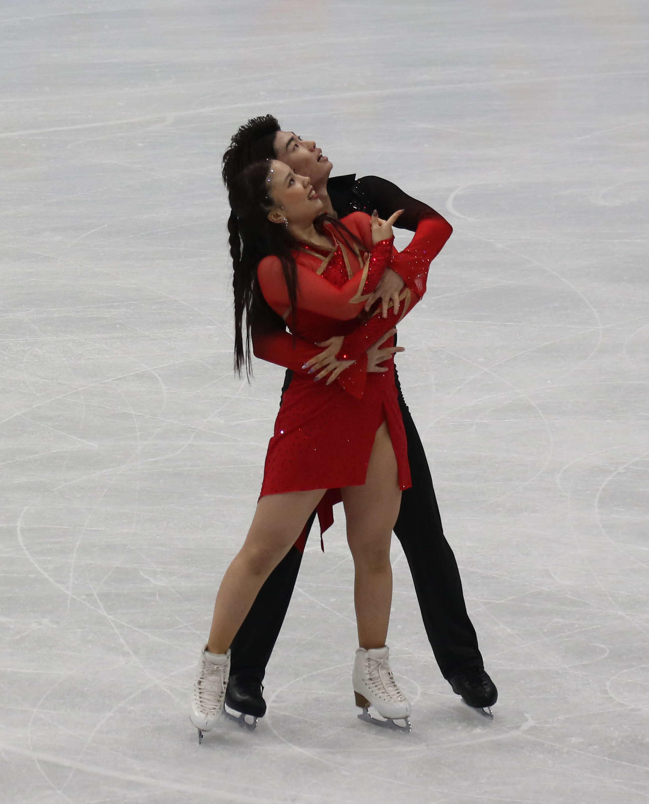 ミラノ・コルティナ冬季五輪最終予選アイスダンスFD　演技する吉田唄菜（左）と森田真沙也（撮影・松本航）