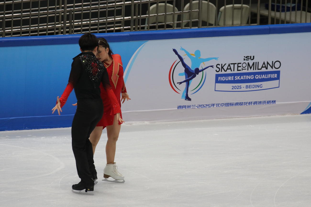 ミラノ・コルティナ冬季五輪最終予選アイスダンスFD　演技する吉田唄菜（右）と森田真沙也（撮影・松本航）