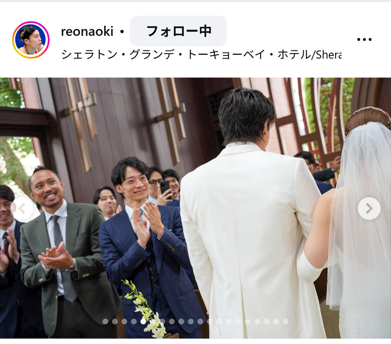 青木玲緒樹のインスタグラムから