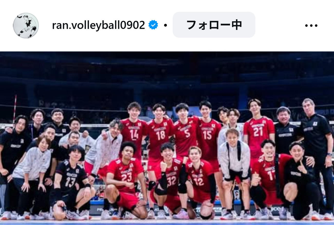 高橋藍のインスタグラムから