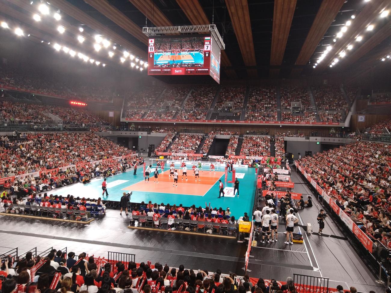 東京五輪以来の代表戦となった有明アリーナ（C）JVA