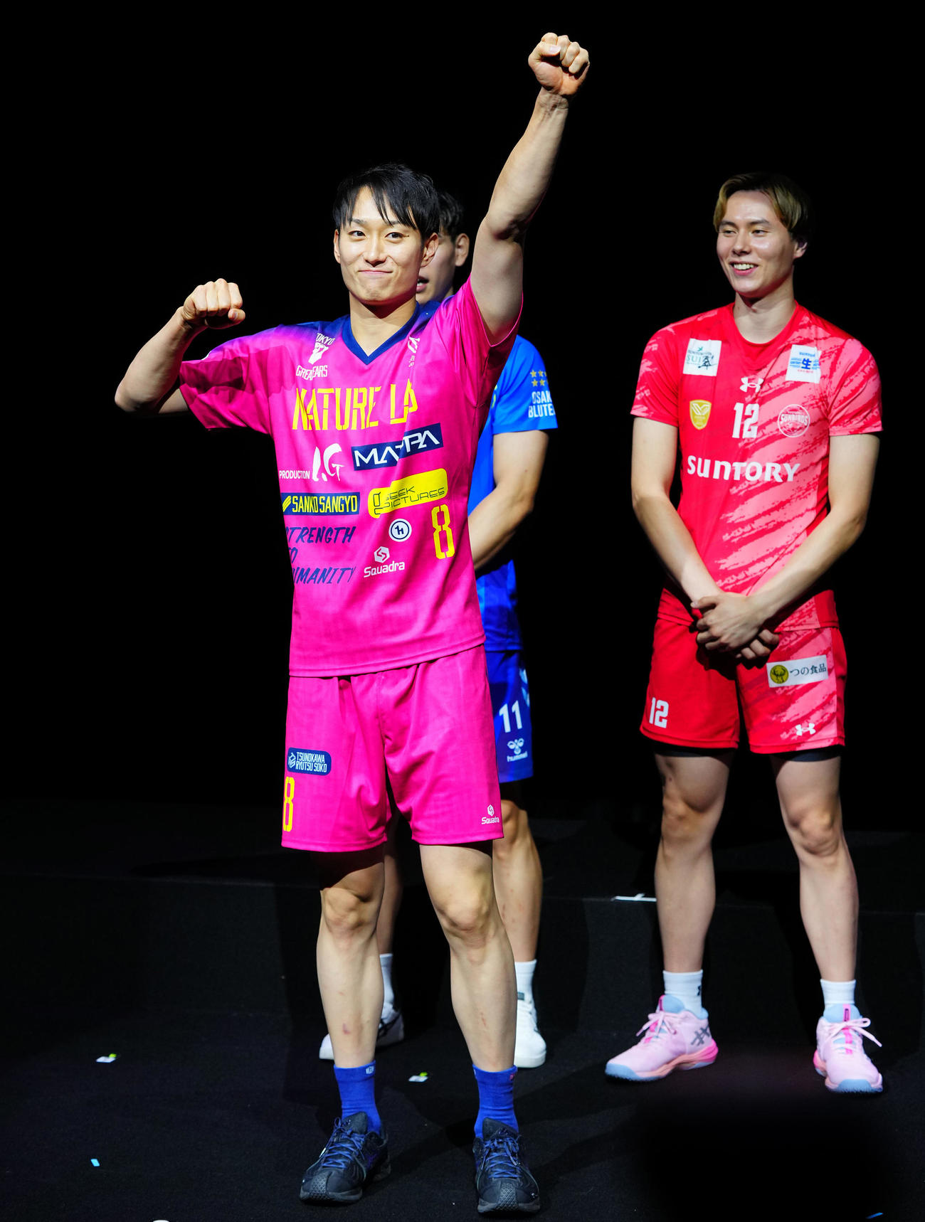 SVリーグ開幕記者会見に登場する東京グレートベアーズの柳田（撮影・垰建太）