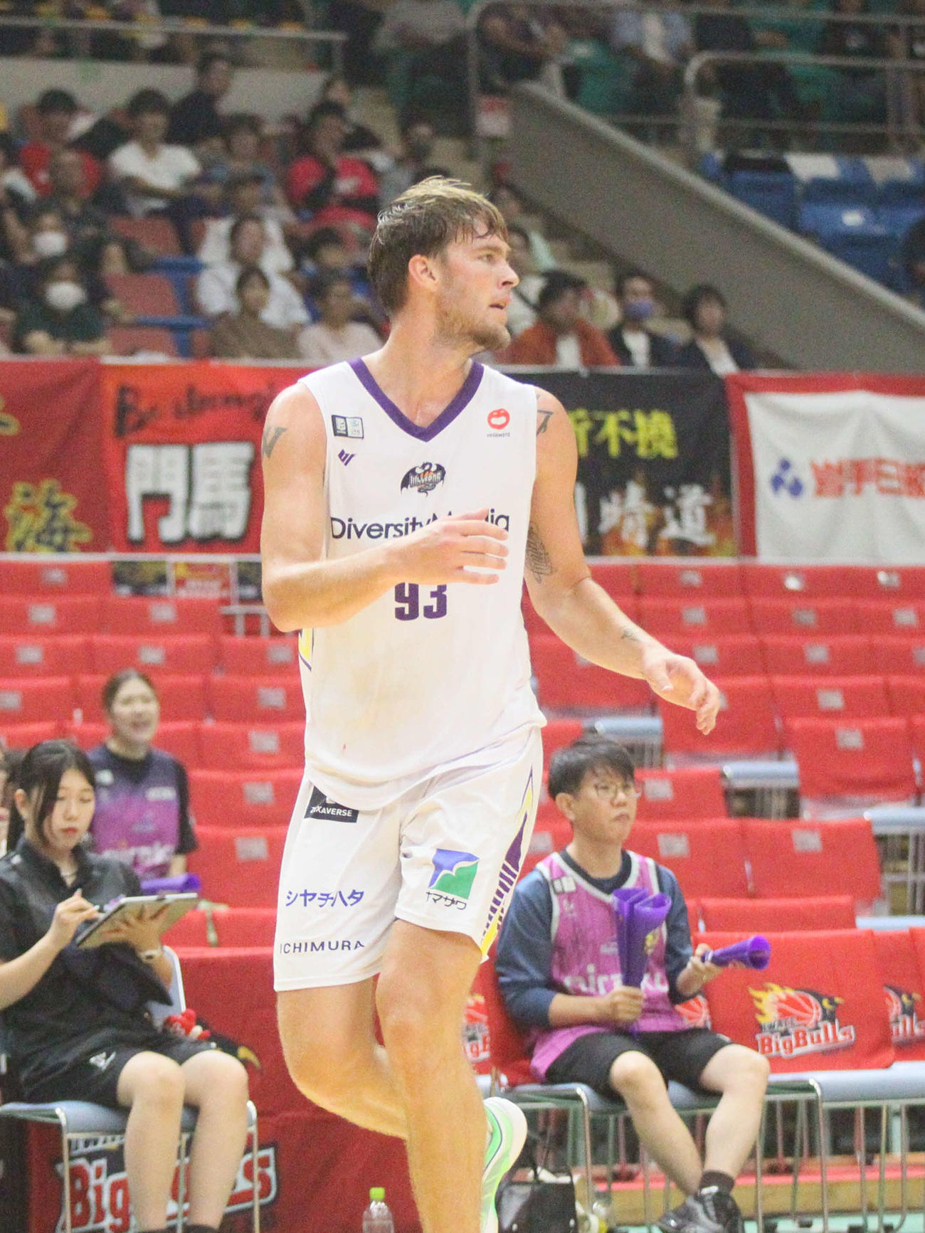 B2山形対B2福島　B2山形に新加入したノア・ウォーターマン（2025年9月撮影）