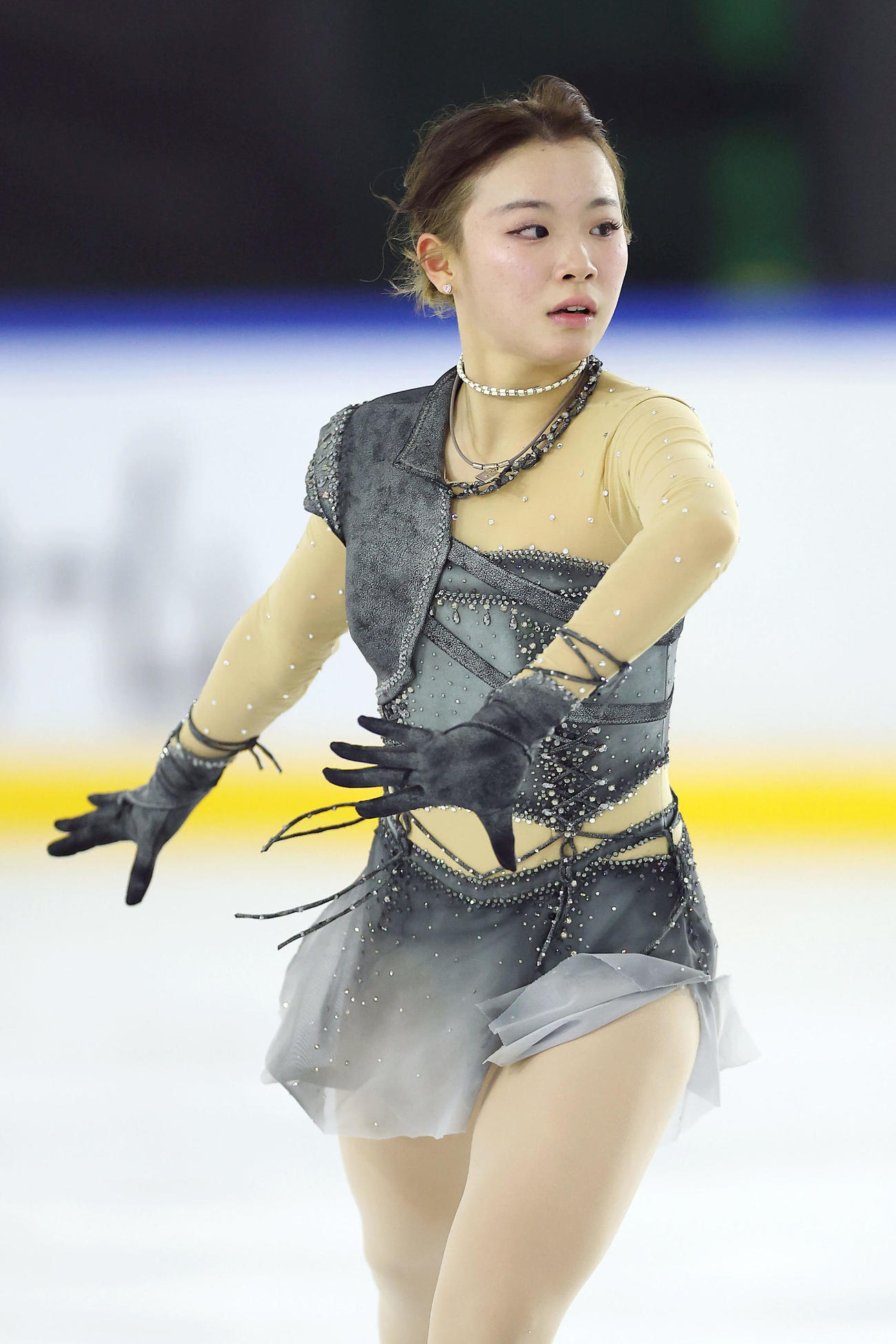 ジュニア女子SPで演技する川勝（撮影・前田充）