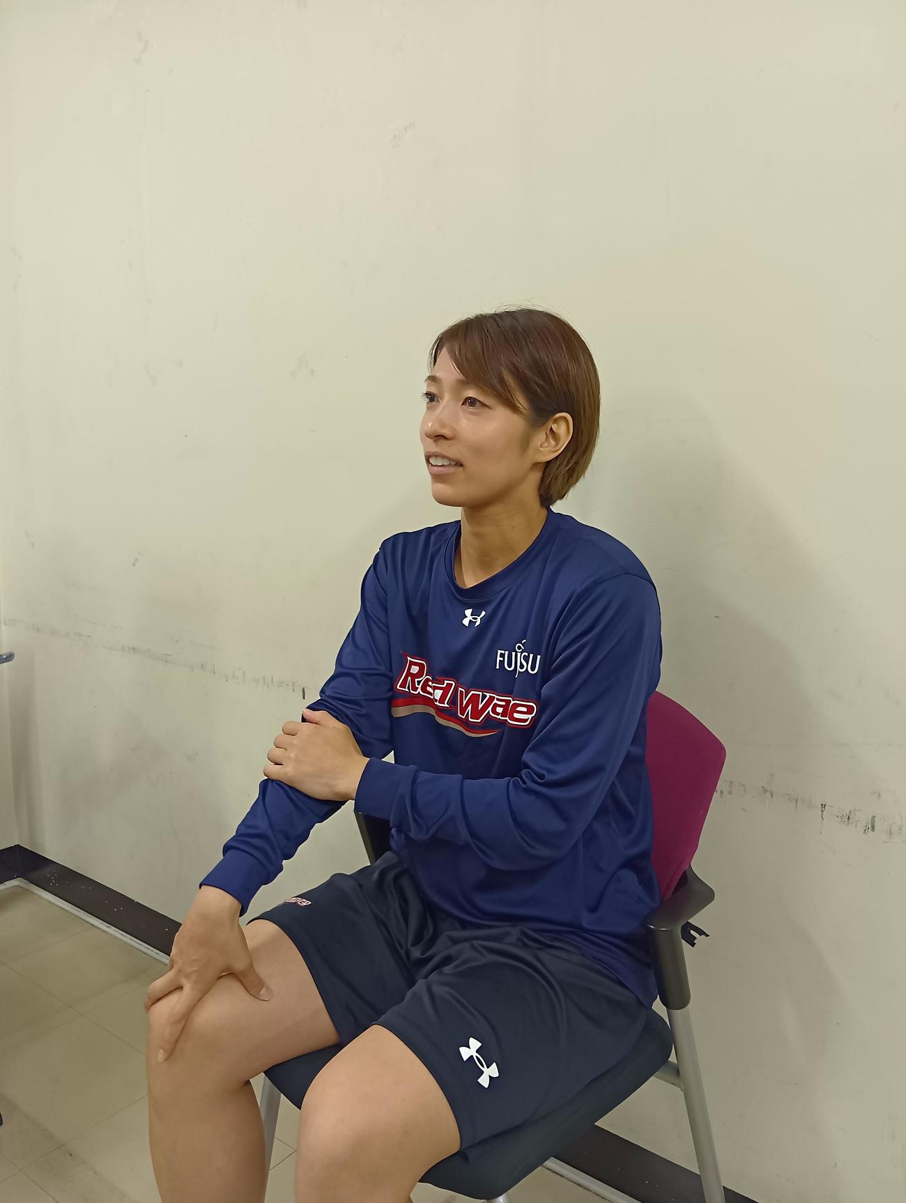 取材に応じた富士通の前沢澪