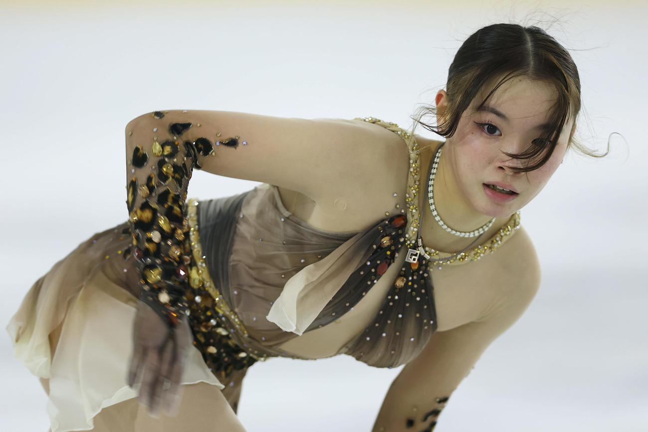ジュニア女子フリーで演技する川勝玲奈（撮影・前田充）