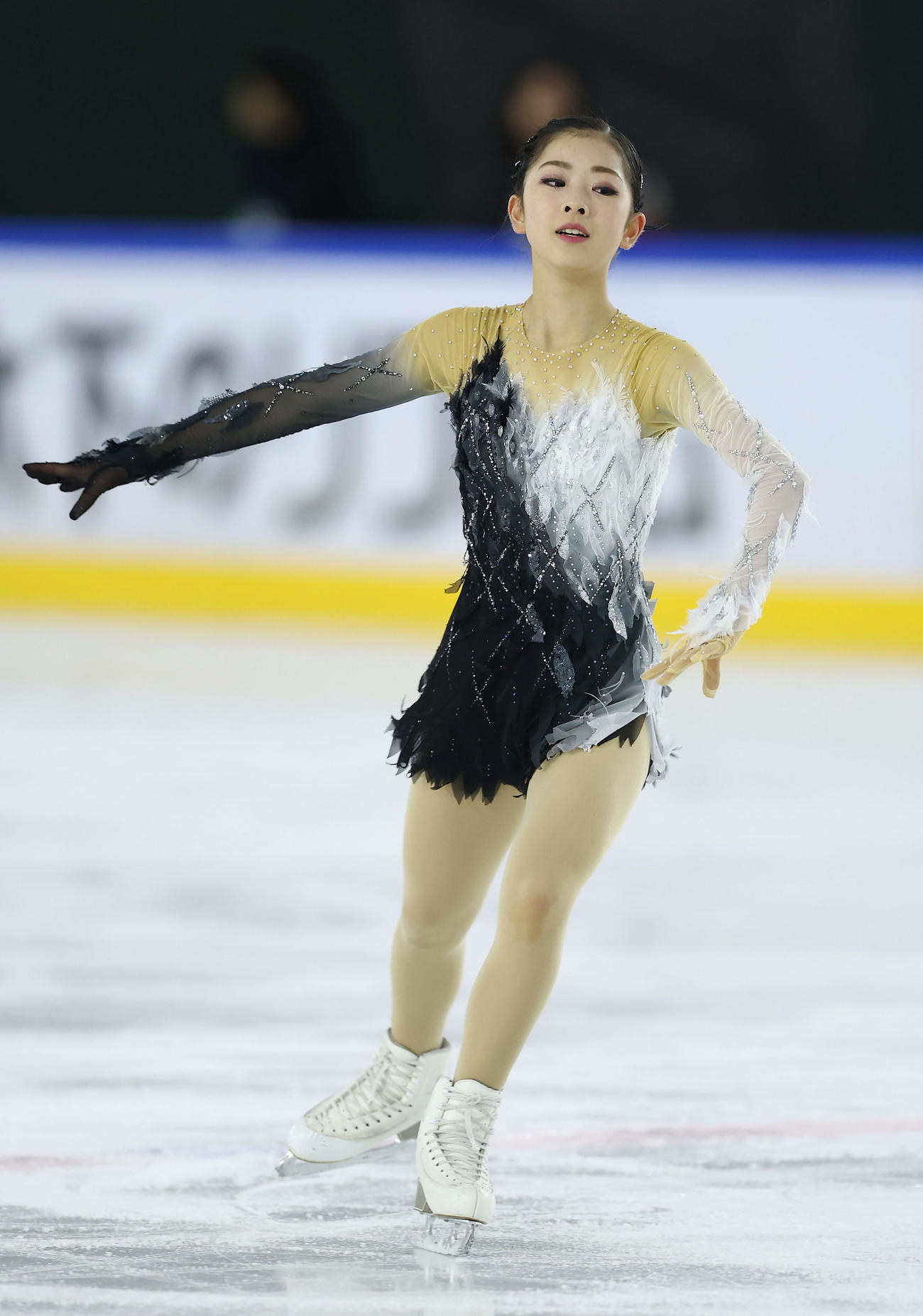ジュニア女子フリーで演技する一貫田紗生（撮影・前田充）