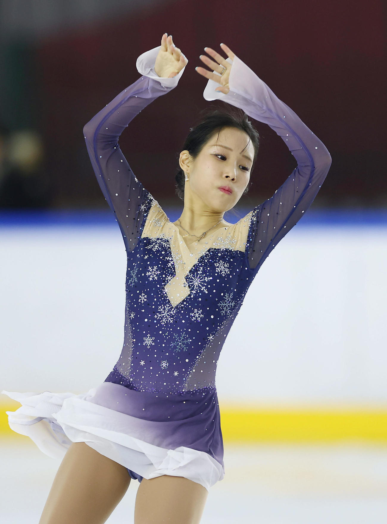 女子SPで演技する三原（撮影・前田充）