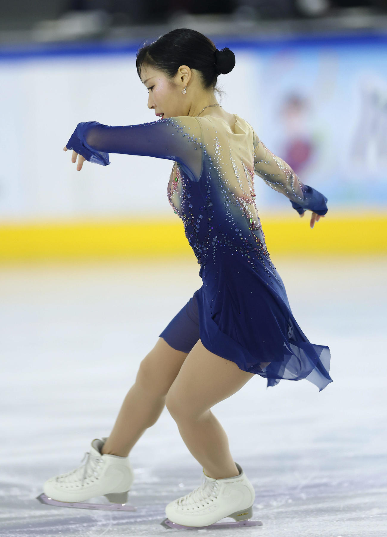 女子フリーで演技する三原（撮影・前田充）