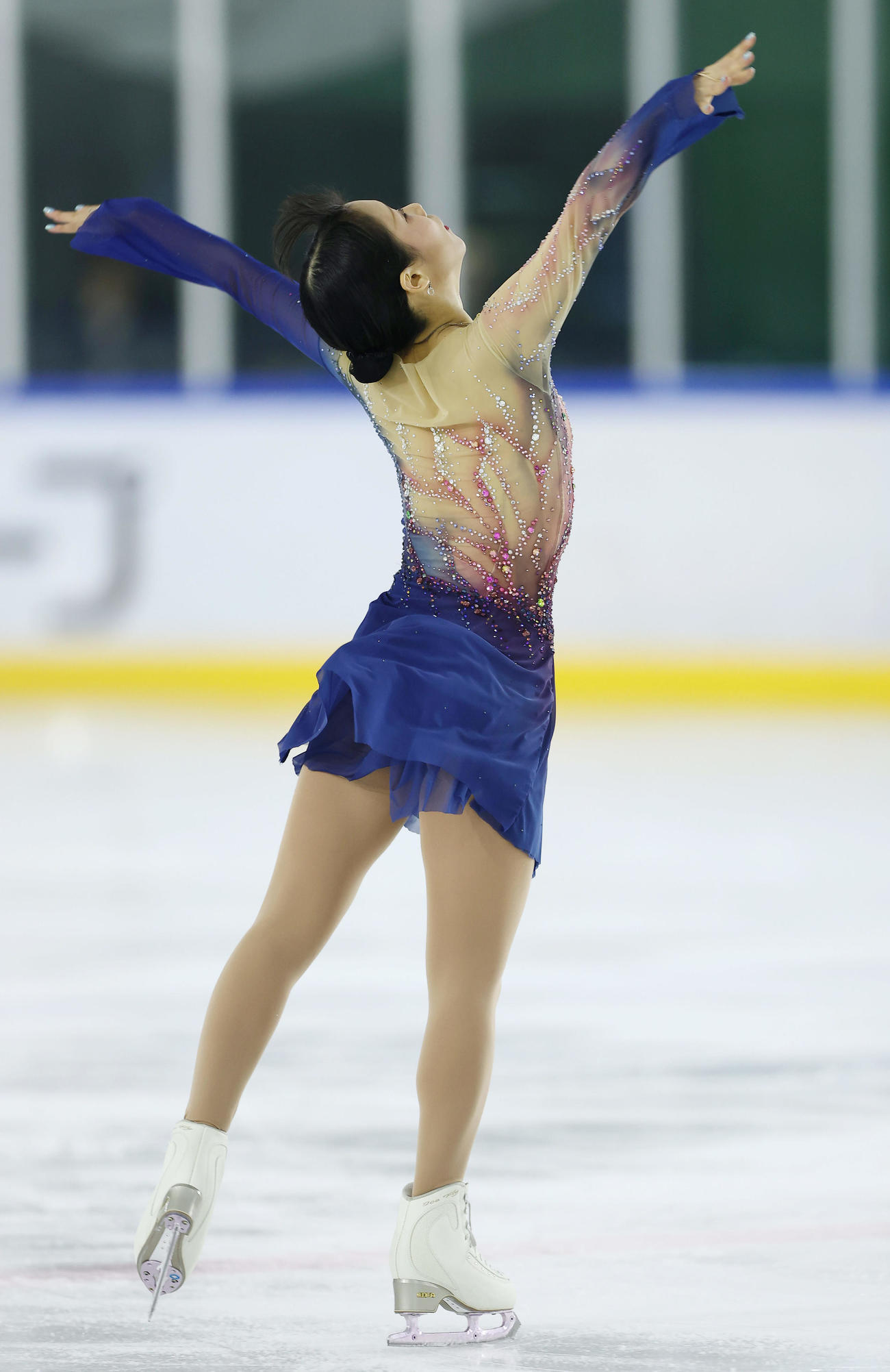 女子フリーで演技する三原（撮影・前田充）