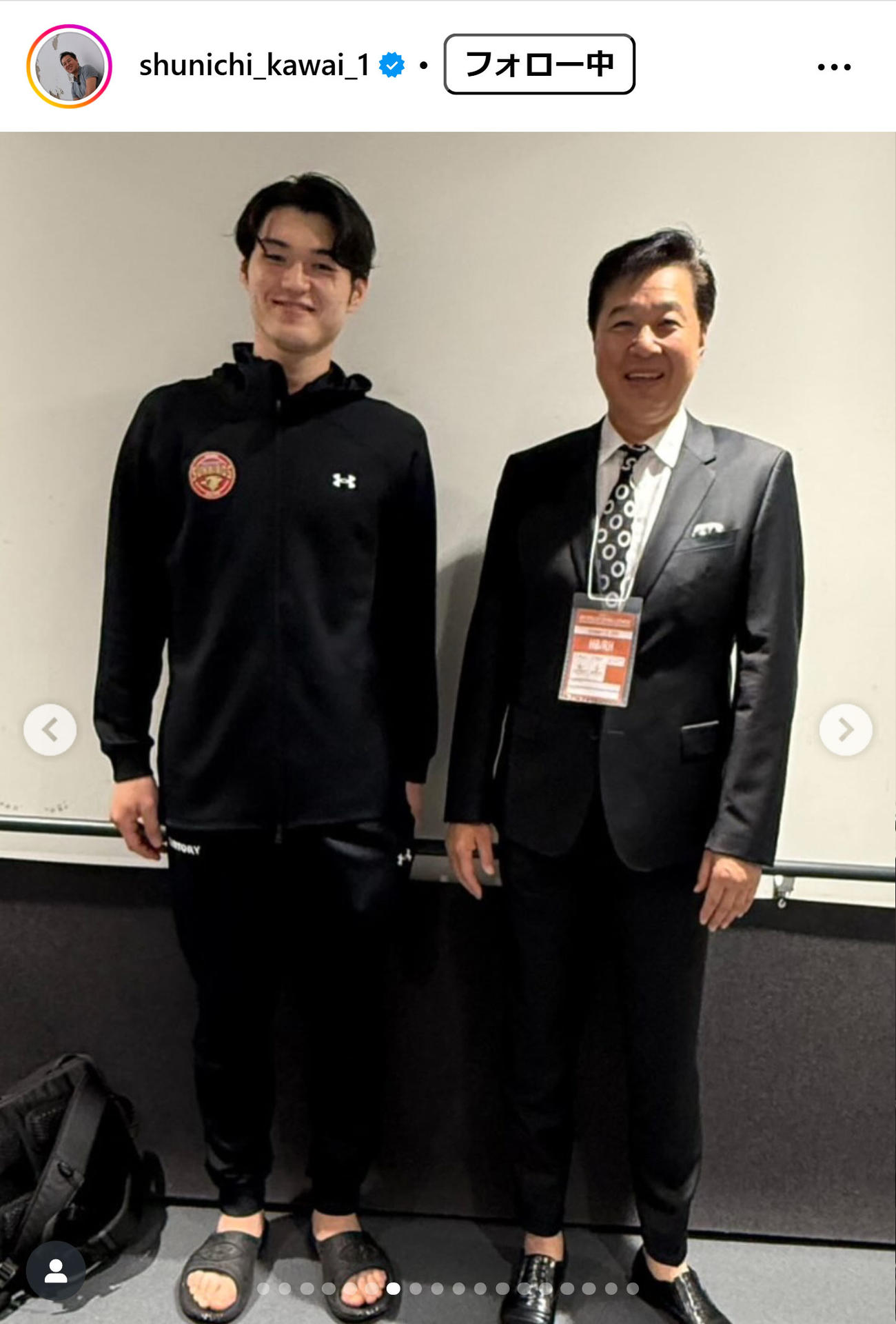 川合俊一氏のインスタグラムから