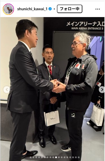 川合俊一日本バレーボール協会会長のインスタグラムから