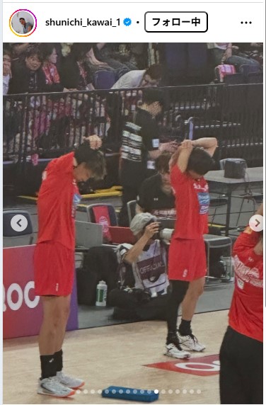 川合俊一日本バレーボール協会会長のインスタグラムから