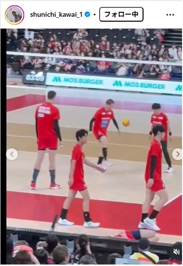 川合俊一日本バレーボール協会会長のインスタグラムから
