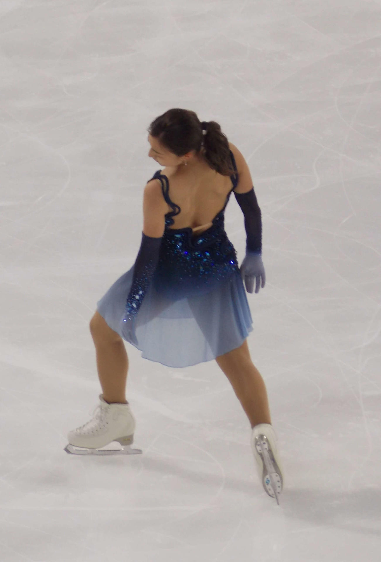 グランプリシリーズ第1戦フランス大会の女子SPに向け、公式練習に臨んだ坂本花織（撮影・松本航）