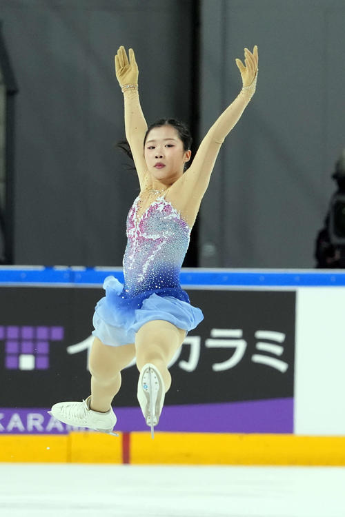 フリーの演技を披露する中井亜美（撮影・パオロ　ヌッチ）