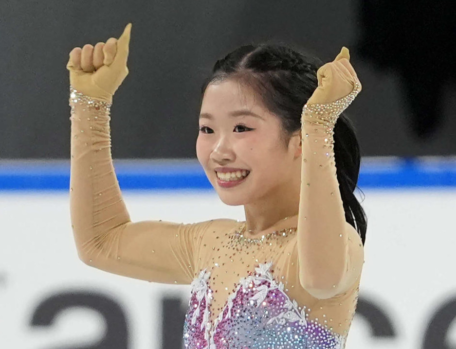 フリーの演技を披露する中井亜美（撮影・パオロ　ヌッチ）