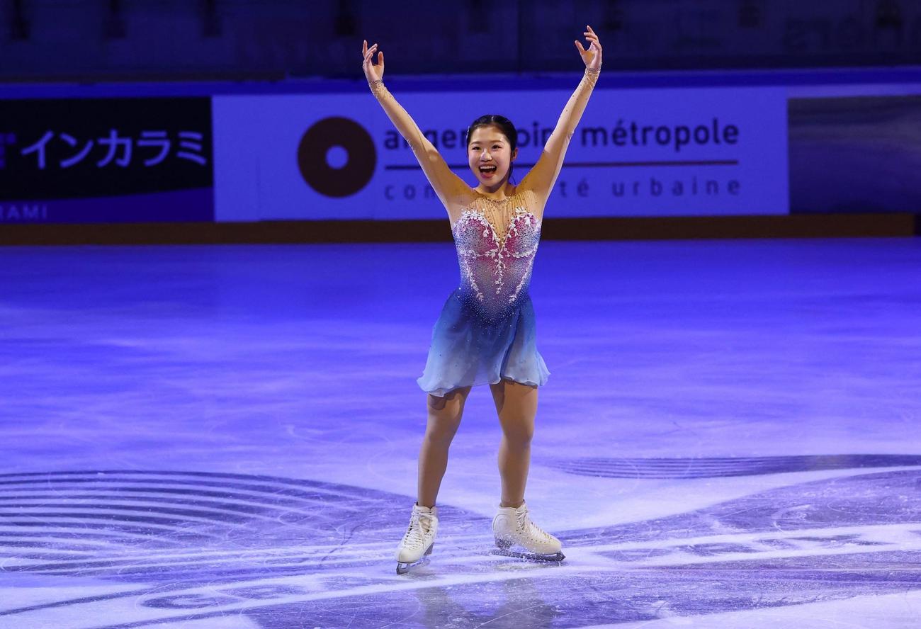 フリーの演技を披露する中井亜美（ロイター）