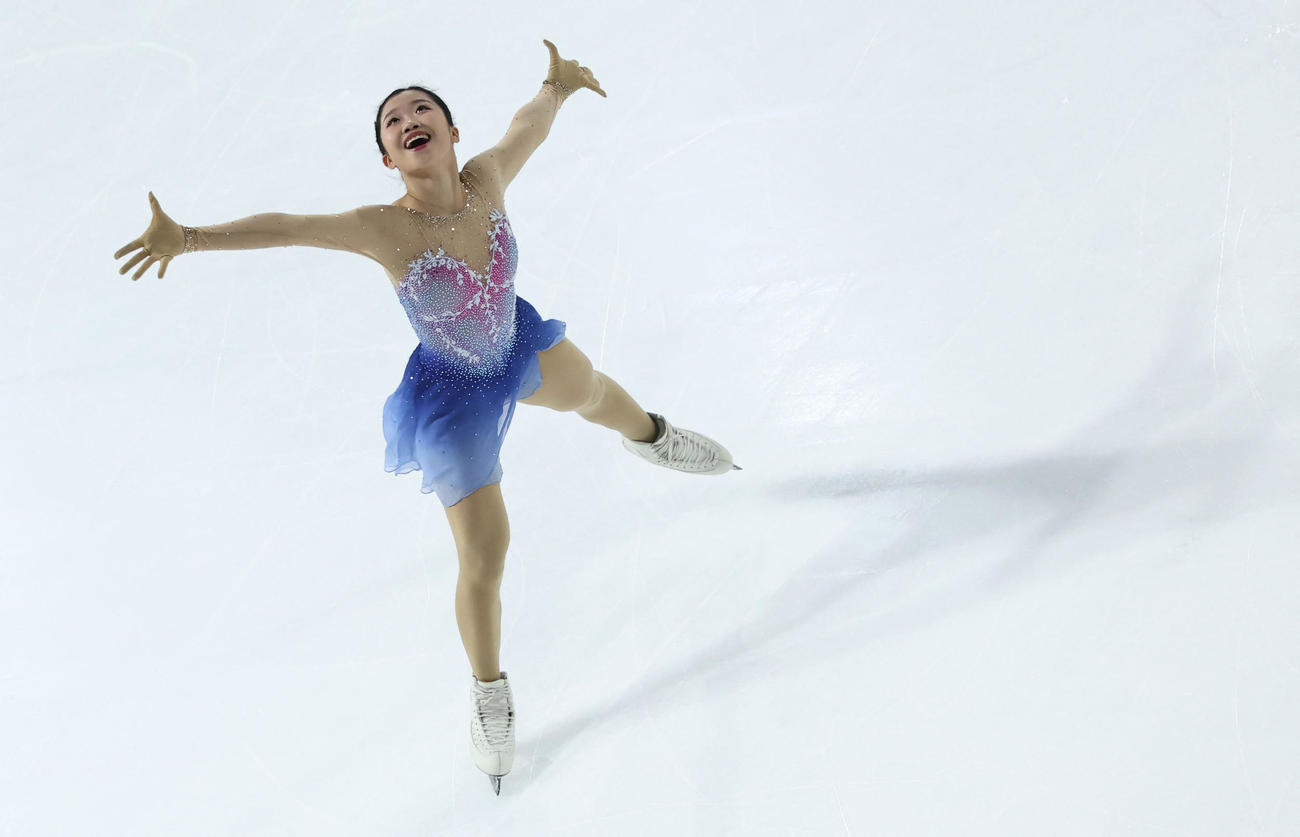フリーの演技を披露する中井亜美（ロイター）