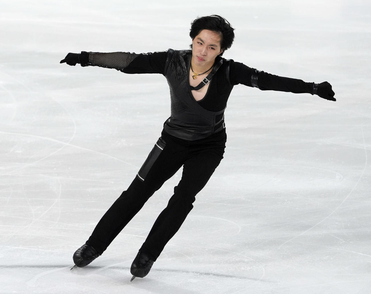 GPシリーズ第1戦フランス大会、男子SPで3位発進となった三浦佳生（撮影・パオロ　ヌッチ）