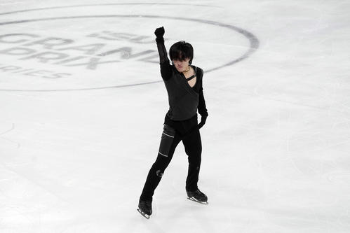 GPシリーズ第1戦フランス大会、男子SPで3位発進となった三浦佳生(撮影・パオロ ヌッチ)