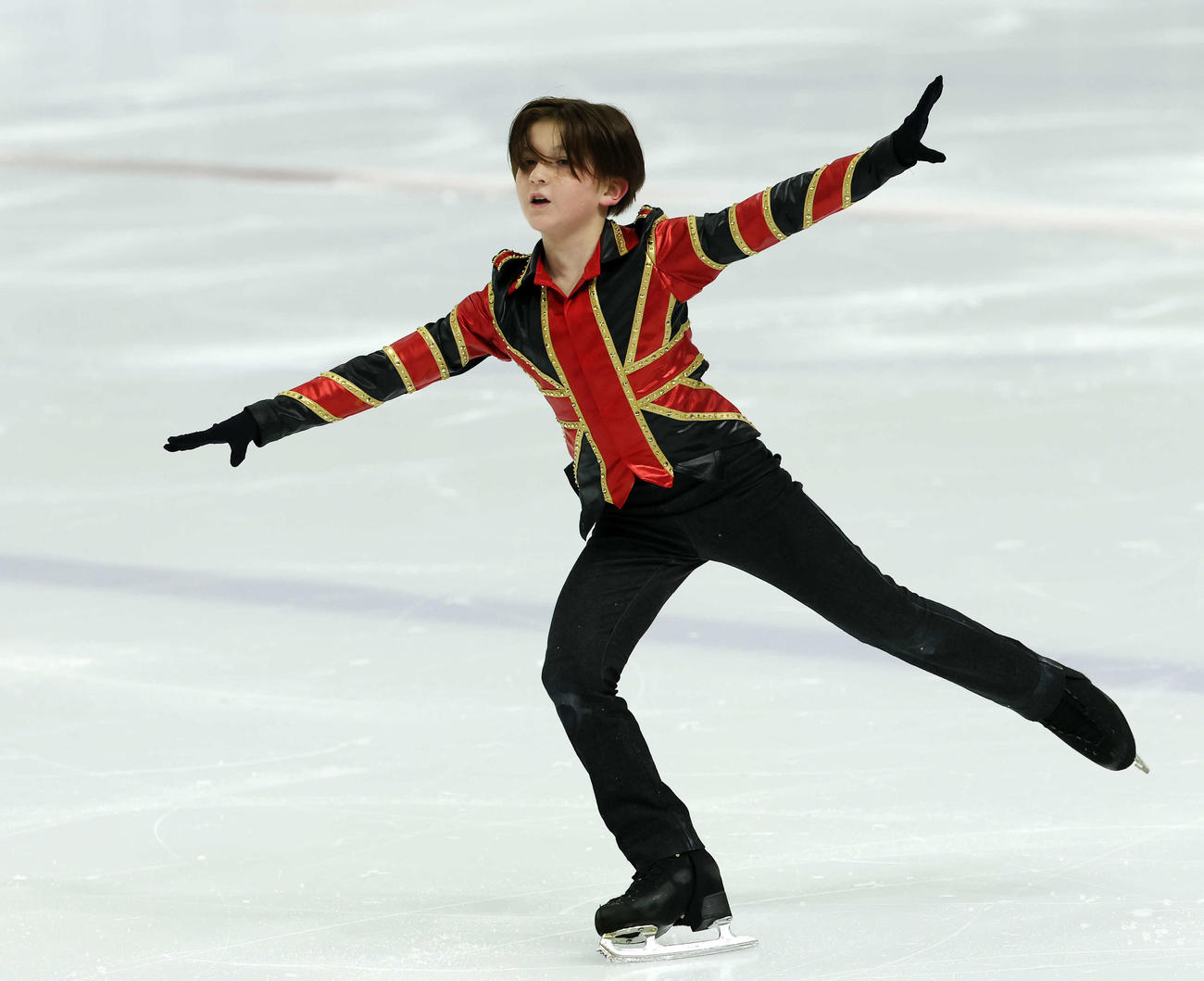 全日本ノービス選手権ノービスB男子で華麗な演技を披露する中田序珠亜（撮影・宮地輝）