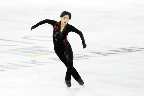 男子フリーの演技をする壷井達也（撮影・パオロ　ヌッチ）