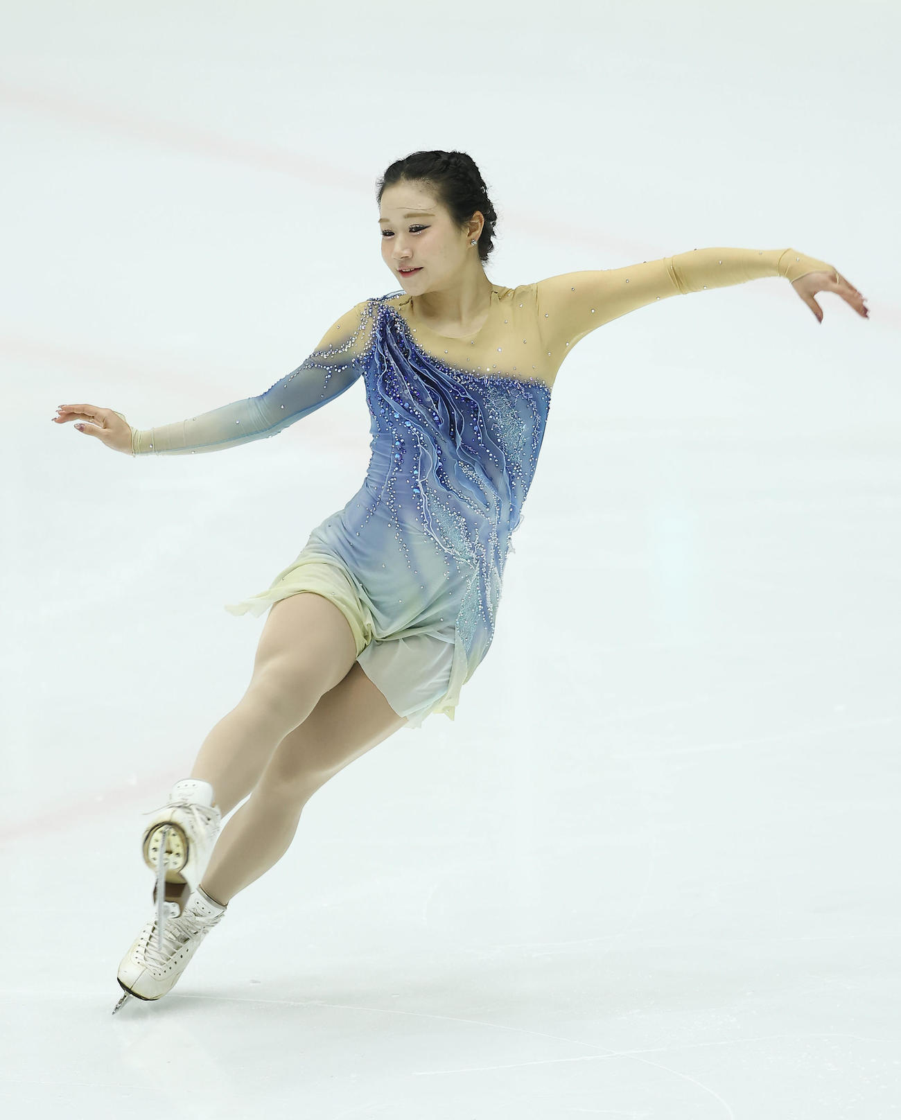 女子フリーで演技する河辺（撮影・前田充）