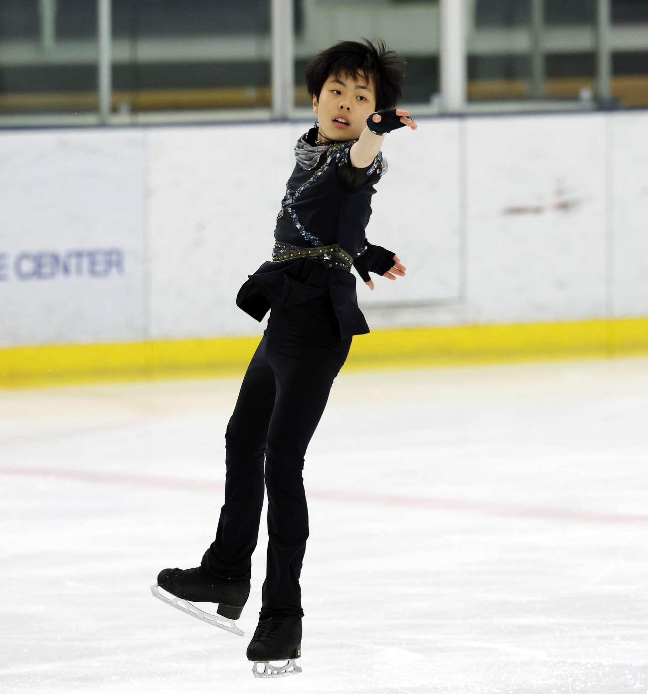 全日本ノービス選手権ノービスA男子で華麗な演技を披露する木村碧一（撮影・宮地輝）