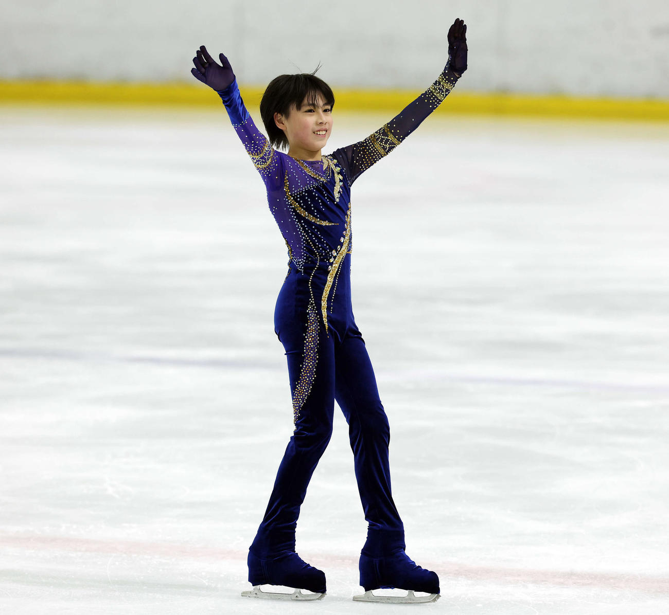 全日本ノービス選手権ノービスA男子で華麗な演技を披露した佐久間陸（撮影・宮地輝）