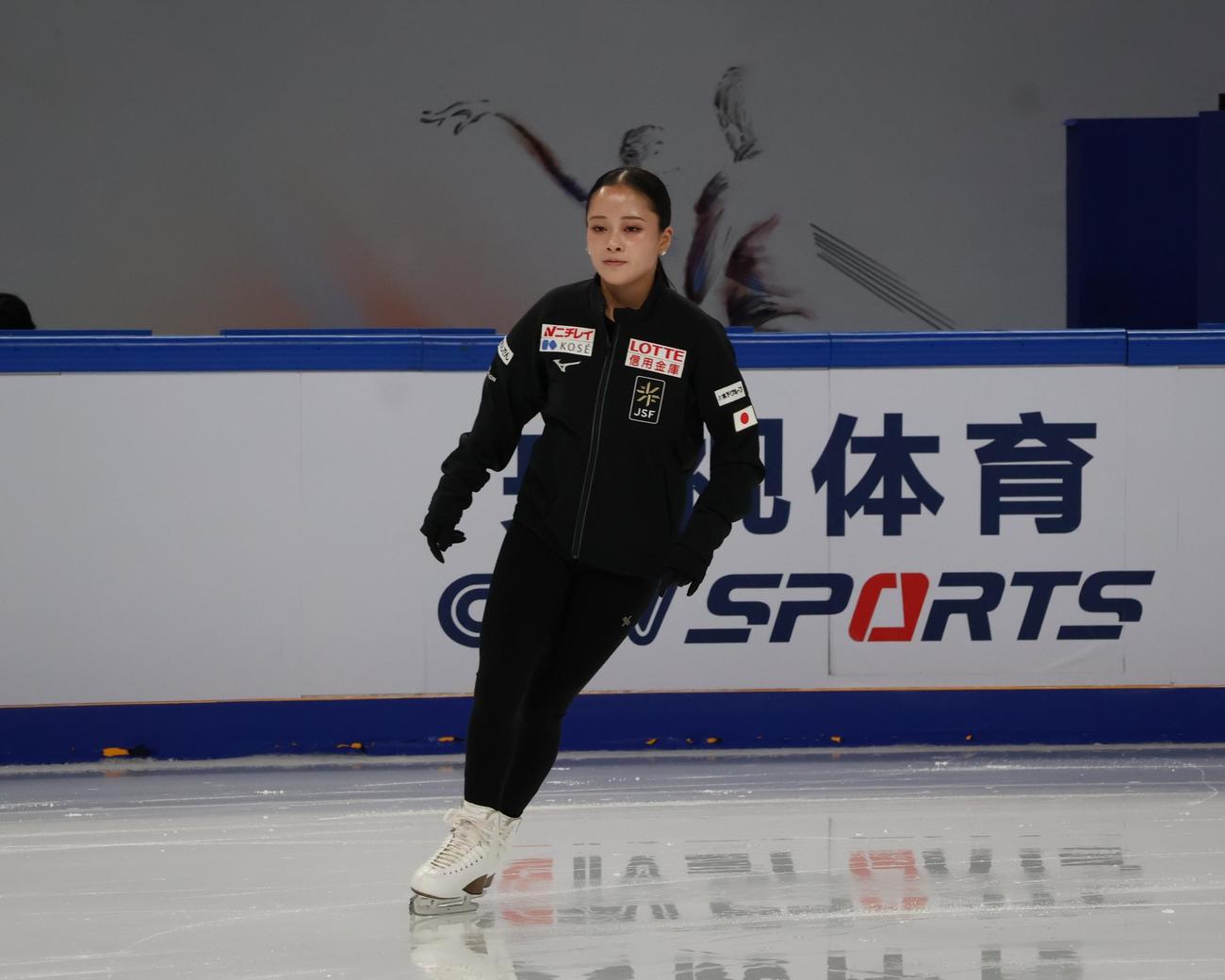 中国杯の公式練習に臨む渡辺（撮影・勝部晃多）