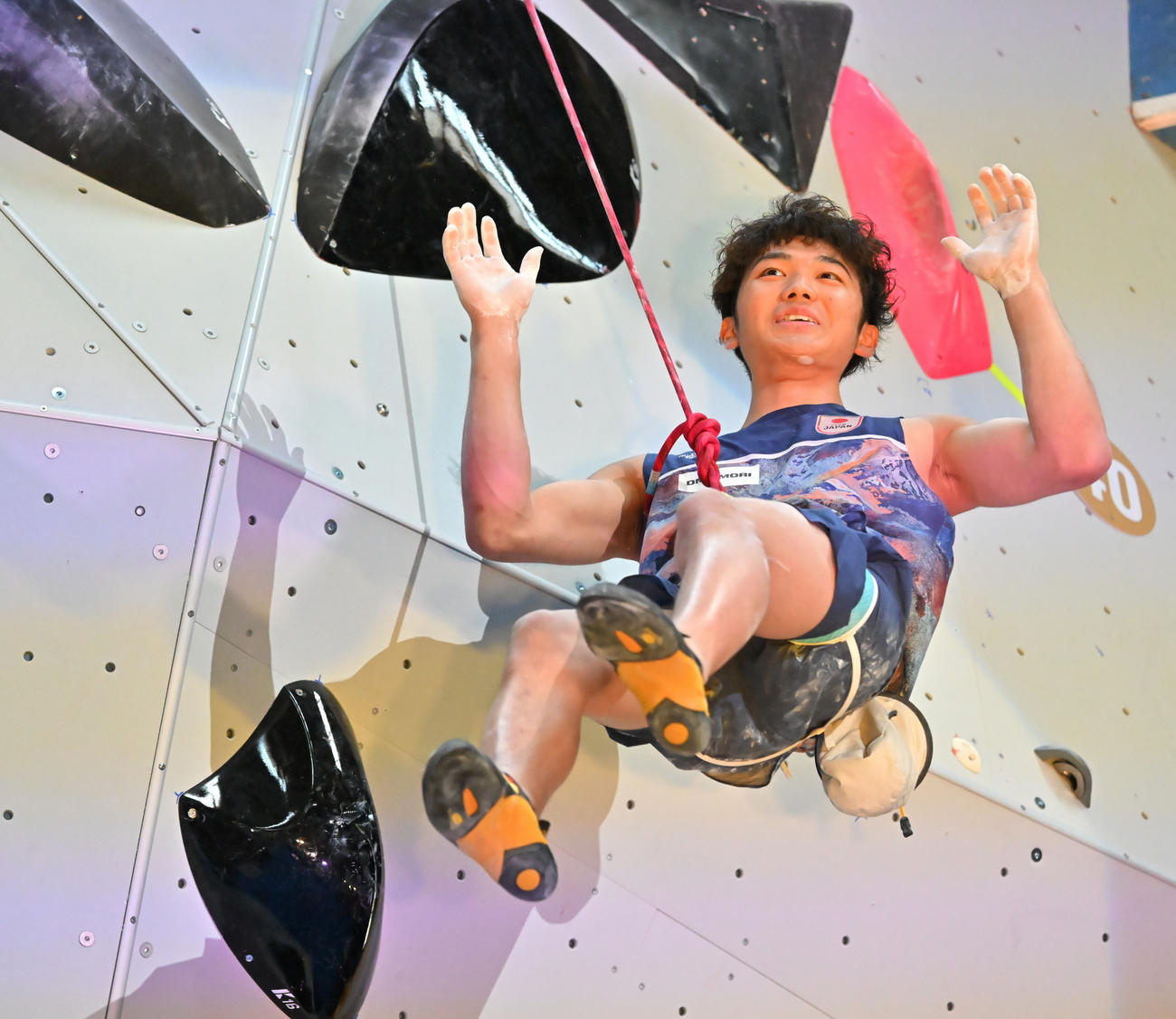 IFSCクライミンググランドファイナルズ福岡2025のリード予選に出場した安楽宙斗（C）CB／Sutterz