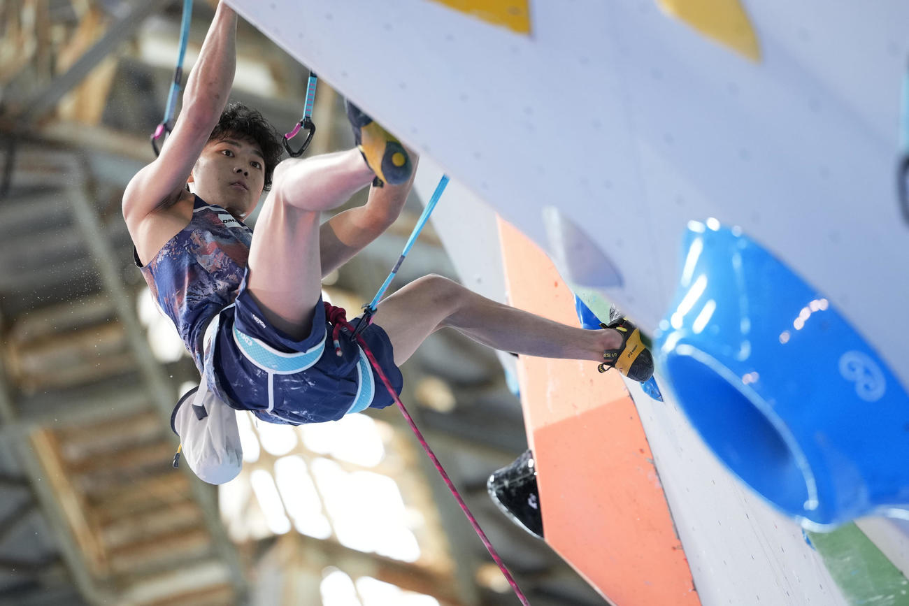 IFSCクライミンググランドファイナルズ福岡2025のリード予選に出場した安楽宙斗（C）CB／Sutterz