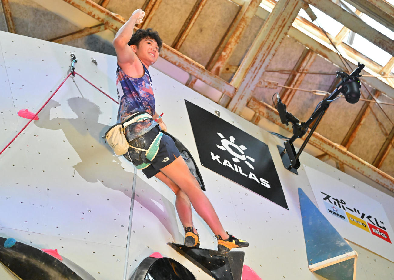 IFSCクライミンググランドファイナルズ福岡2025のリード予選に出場した安楽宙斗（C）CB／Sutterz