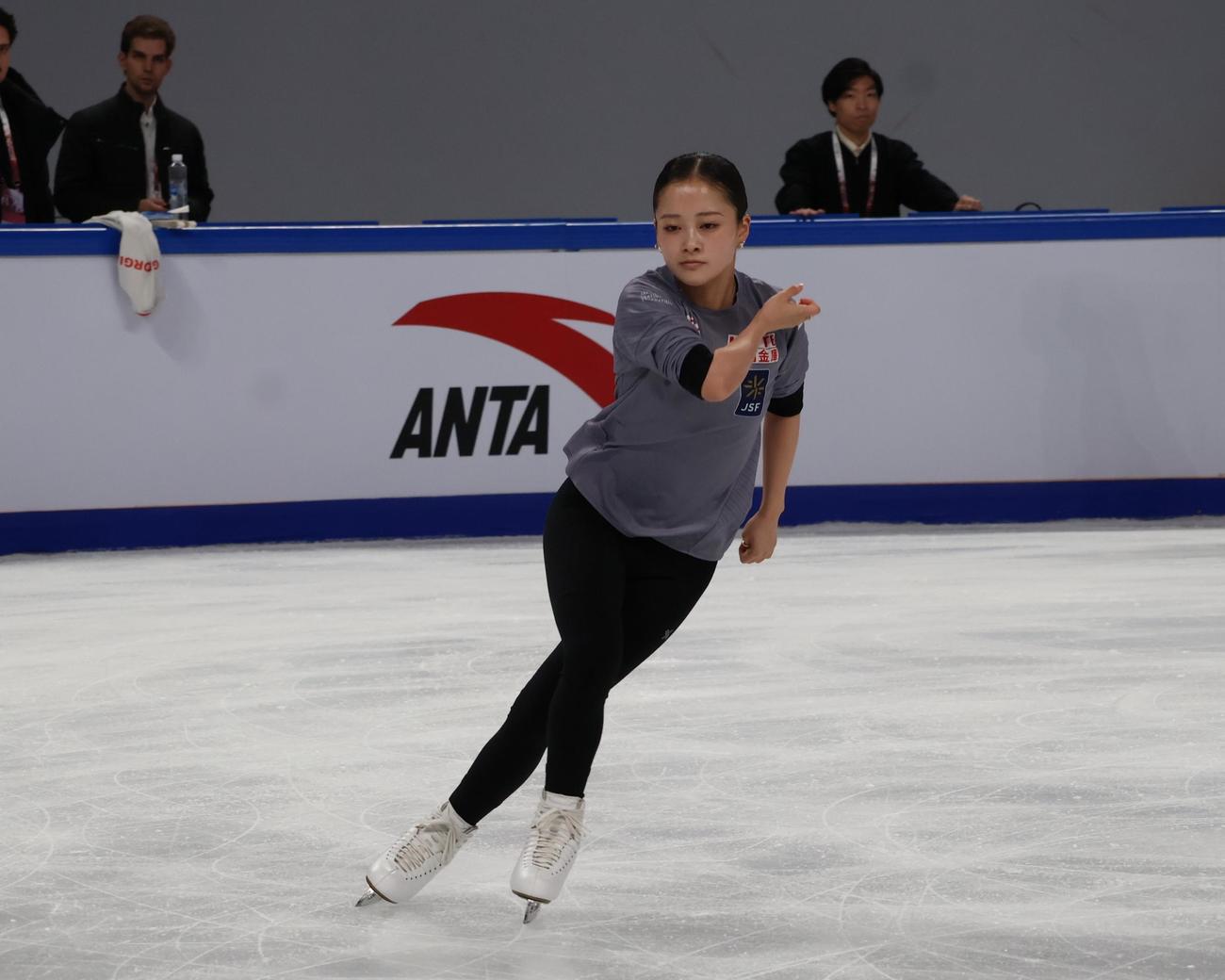 中国杯の公式練習に臨む渡辺（撮影・勝部晃多）