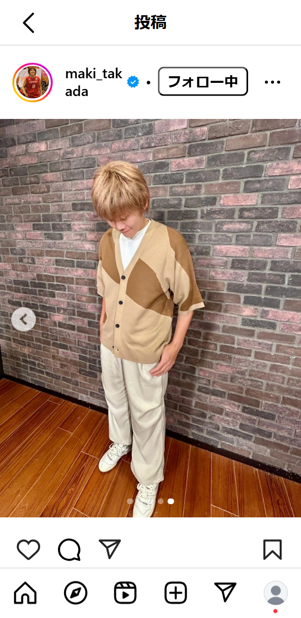 高田真希のインスタグラムから