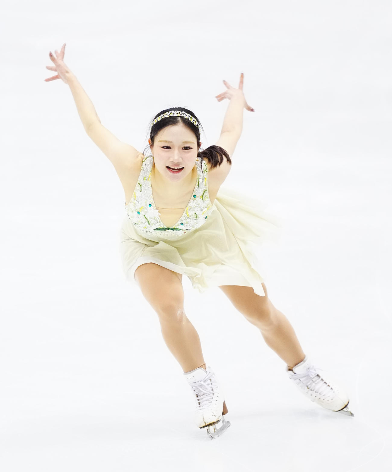 女子SPの演技をする河辺愛菜（撮影・垰建太）