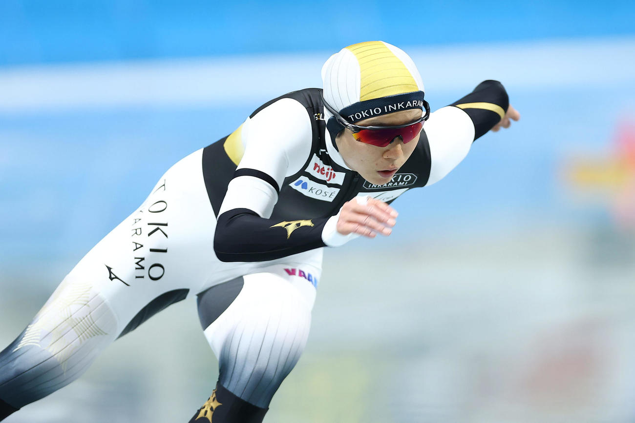 女子500メートルで滑走する高木美帆（撮影・前田充）