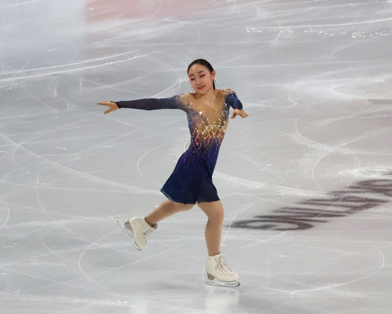 中国杯でショートプログラムの演技をする松生（撮影・勝部晃多）