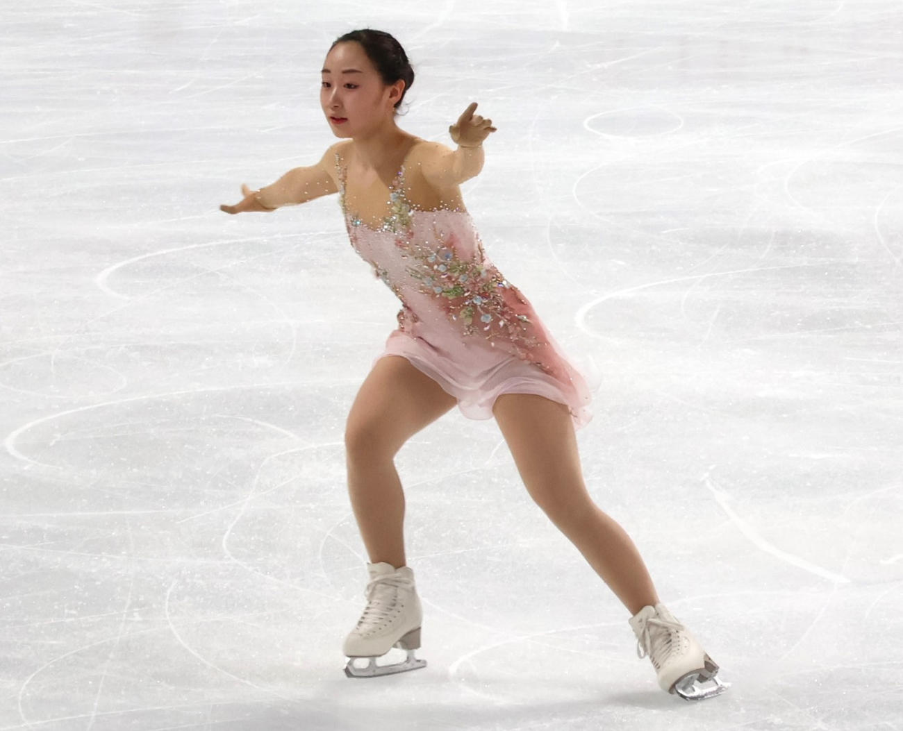 中国杯の公式練習に臨む松生（撮影・勝部晃多）