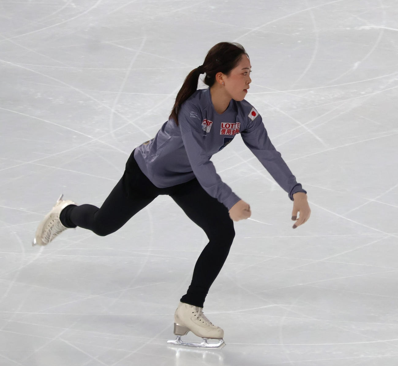 中国杯の公式練習に臨む吉田（撮影・勝部晃多）